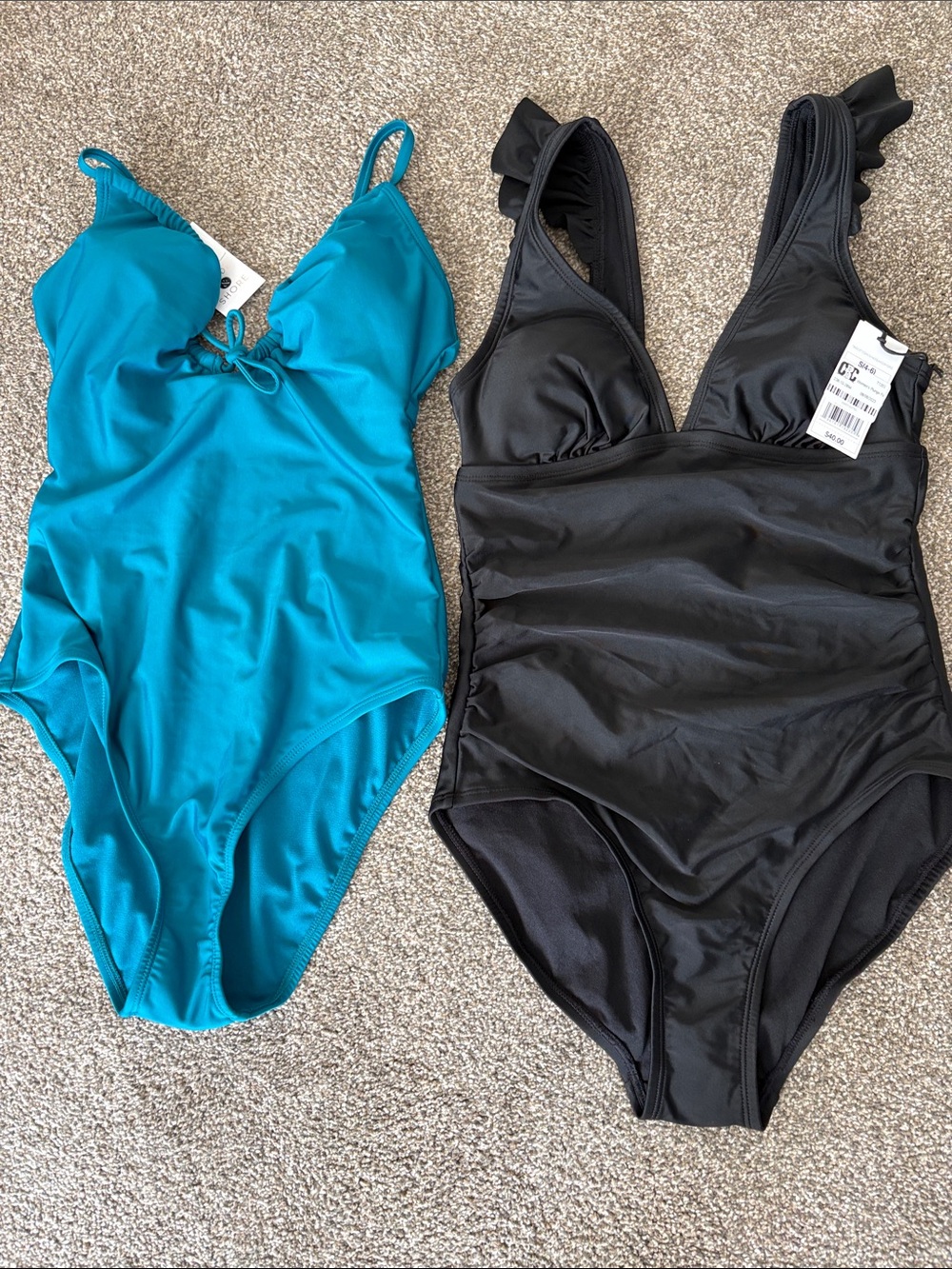Shade & Shore Kids One-Piece Swimsuits in Teal and Black